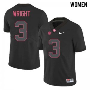 NCAA Women's Alabama Crimson Tide #3 Daniel Wright Stitched College Nike Authentic Black Football Jersey SZ17L32QO